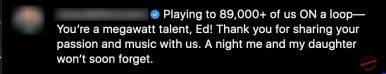 Ed Sheeran Fan Comment